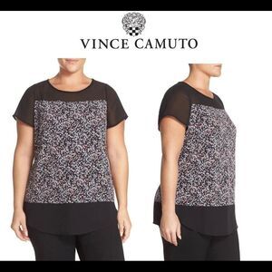 Vince Camuto 'Mosaic Flutter' Mixed Media Top Sz1X